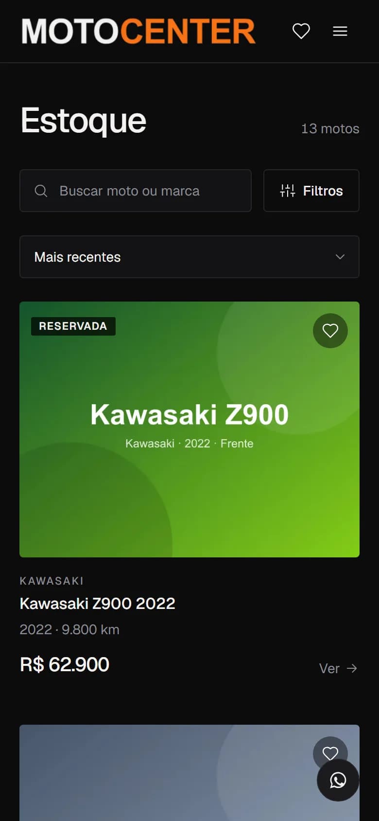 Catálogo no celular