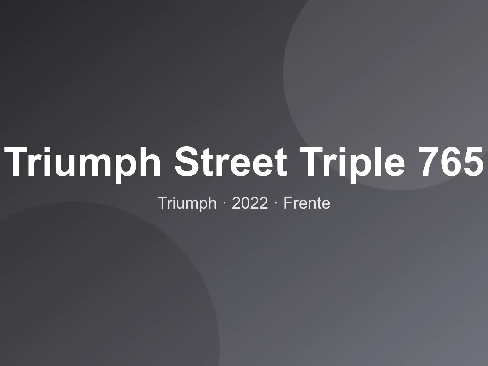 Triumph Street Triple 765 2022